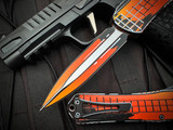 Heretic Knives Manticore X D/E Cel Shade Orange Aluminum Body w/ Magnacut Cel Shade Orange Plain Edge Blade (3.75") H032F-CS-OG
