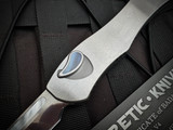 Heretic Knives Custom Hydra V4 Recurve Stainless Steel Body and MOP Inlays w/ MOP Inlaid High Polished Blade