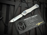 Heretic Knives Custom Hydra V4 Recurve Stainless Steel Body and MOP Inlays w/ MOP Inlaid High Polished Blade