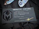 Heretic Knives Custom Pariah Manual Folder Titanium Body and MOP Inlays w/ Mirror Polished Plain Edge Blade (3.75")