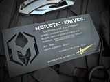 Heretic Knives Custom Pariah Manual Folder Titanium Body and Mammoth Inlays w/ Cracked Ice Plain Edge Blade (3.75")