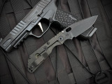 Strider SnG Folder Flamed Titanium Body w/ PD#1 Black Plain Edge Blade