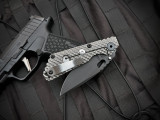 Strider SnG Folder Gunner Titanium Body w/ Magnacut Black Plain Edge Blade