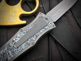 Gavin Hawk Deadlock Model C Titanium White Marbled Carbon Fiber Inlaid Body w/ M390 Stonewashed Plain Edge Blade (3.5")
