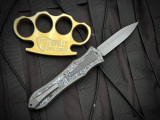 Gavin Hawk Deadlock Model C Titanium White Marbled Carbon Fiber Inlaid Body w/ M390 Stonewashed Plain Edge Blade (3.5")