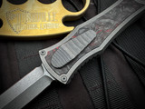 Gavin Hawk Deadlock Model C Titanium Red Marbled Carbon Fiber Inlaid Body w/ M390 Stonewashed Plain Edge Blade (3.5")