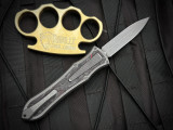 Gavin Hawk Deadlock Model C Titanium Red Marbled Carbon Fiber Inlaid Body w/ M390 Stonewashed Plain Edge Blade (3.5")