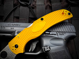 Spyderco Native Chief Folder Yellow FRN Lightweight Body w/ CPM Magnacut Satin Full Serrated Blade (4") C244SYL