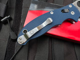 PRE-OWNED Spyderco Manix 2 Cobalt Blue G10 Body w/ SPY27 Satin Plain Edge Blade (3.37") C101GPCBL2