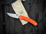 GiantMouse Jutland Folder Orange G10 Body w/ Elmax Stonewashed Plain Edge Blade (3.35") JUTLAND-ORG-G10