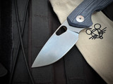 GiantMouse Ace Tribeca Flipper Denim Canvas Micarta Body w/ CPM Magnacut Plain Edge Blade (2.95") TRIBECA-DENIM-MICARTA