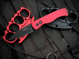 Pro-Tech TR-2 Tactical Response 2 Red Aluminum Body w/ Magnacut DLC Black Plain Edge Blade (3.1") T203-RED