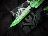 Heretic Knives Manticore E Recurve Cel Shade Toxic Green Aluminum Body w/ Magnacut Cel Shade Toxic Green Plain Edge Blade (3.2") H029F-CS-TX