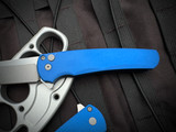 Pro-Tech Malibu Flipper Blue Aluminum Body w/ Magancut Stonewashed Reverse Tanto Plain Edge (3.25") 5401-BLUE