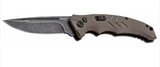 Boker 01BO483 Intention II Folding Drop Point Plain D2 Steel Blade Brown G10 Handle