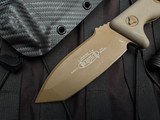 CONSIGNMENT Microtech Currahee T/E Coyote Tan G10 Handle w/ M390 Coyote Tan Plain Edge Blade (4.5") 103-1TA