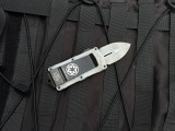 CONSIGNMENT Microtech Exocet D/E Sandtrooper Edition Aluminum Body w/ Santrooper Plain Edge Blade (1.95") 157-1SA