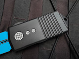 CONSIGNMENT Microtech Exocet Jedi Knight Edition Black Aluminum Body w/ Blue Cerakote Plain Edge Blade (1.95") 157-1JK