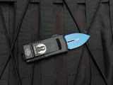 CONSIGNMENT Microtech Exocet Jedi Knight Edition Black Aluminum Body w/ Blue Cerakote Plain Edge Blade (1.95") 157-1JK