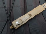 CONSIGNMENT Microtech Dirac D/E Cerakote FDE Aluminum Body w/ Cerakote FDE Plain Edge Blade (2.92") 225-1CTA