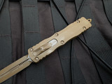 CONSIGNMENT Microtech Dirac D/E Cerakote FDE Aluminum Body w/ Cerakote FDE Plain Edge Blade (2.92") 225-1CTA