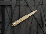 CONSIGNMENT Microtech Dirac D/E Cerakote FDE Aluminum Body w/ Cerakote FDE Plain Edge Blade (2.92") 225-1CTA