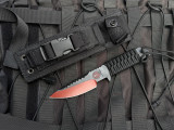 CONSIGNMENT Strider Fixed Blade Hydra Paracord Wrapped Handle w/ Red CPM154 Plain Edge Blade