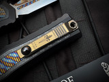 Marfione Custom Atreus D/E Flamed Titanium and Carbon Fiber Inlaid Black Mil-Spec Alloy Body w/ M390MK Mirror Polished Plain Edge Blade 1290-HPCFFLTI-MCK