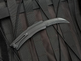 PRE-OWNED Heretic Knives Roc Auto Black Aluminum Body w/ Magancut Black DLC Plain Edge Blade (3.18") H060-6A-T