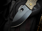 Medford TFF-1 Folder Black and Bronzed Cobblestone Fade Titanium Body w/ S45VN DLC Plain Edge Blade (4")