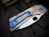 Medford Knives TFF-1 Folder Tumbled Patriotic Themed Tattered Flag Titanium Body w/ S45VN Tumbled Plain Edge Blade (4")