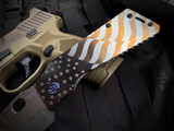 Medford TFF-1 Folder Tumbled Billowing Flag Titanium Body and Blue Hardware w/ S45VN Tumbled Plain Edge Blade (4")