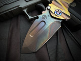 Medford Genesis T Folder Bronzed/Rose Lazy River Pattern Titanium Body w/ S45VN Vulcan Tanto Plain Edge Blade (3.3")