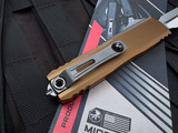 Microtech UTX-85 Gen III Tan Aluminum Body w/ M390MK Stonewashed Plain Edge Blade (3.1") 1232-10TA