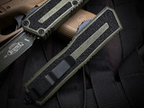 Microtech Scarab II Gen III S/E Weathered Grenade Green Aluminum Body w/ M390MK Weathered Grenade Green Plain Edge Blade (3.9") 1278-1WGG