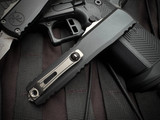 Microtech Ultratech S/E Gen III ZBP Black Aluminum Body w/ M390MK Stonewashed Plain Edge Blade (3.2") 1121-10