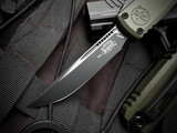 Microtech Ultratech S/E Gen III ZBP OD Green Aluminum Body w/ M390MK Black Plain Edge Blade (3.2") 1121-1OD