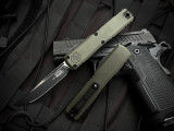 Microtech Ultratech S/E Gen III ZBP OD Green Aluminum Body w/ M390MK Black Plain Edge Blade (3.2") 1121-1OD