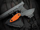 Sniper Bladeworks UC Utility Skinner Orange G10 Handle w/ SUJ2 Black PVD Plain Edge Blade (4.3") SKINNERORGBLK