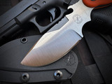 Sniper Bladeworks UC Utility Skinner Orange G10 Handle w/ SUJ2 Satin Plain Edge Blade (4.3") SKINNERORGSAT
