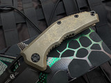 PRE-OWNED Medusa T/E Folder Antique Bronze Titanium Body w/ Magnacut Battleworn DLC Plain Edge Blade (3") H009-6A-TIBRZ
