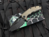 PRE-OWNED Medusa T/E Folder Antique Bronze Titanium Body w/ Magnacut Battleworn DLC Plain Edge Blade (3") H009-6A-TIBRZ