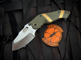 FACTORY BLEM Sniper Bladeworks DMF Folder OD Green G10 and Bronze Body w/ S35VN Satin Plain Edge Blade (3.65") DMFODGSAT