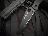 Spyderco Police Model Lock Back Folder Black Stainless Steel Body w/ VG-10 Black Plain Edge Blade (4.2") C07BKP