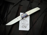 Jason Clark Custom Model 10 Folder White Micarta Scales and Timascus Bolster w/ CPM154 Hand Rubbed Satin Plain Edge Blade (3.25")