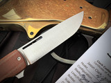 Jason Clark Custom Model 49 Flipper Natural Canvas Micarta Scales w/ Magancut Satin Plain Edge Blade (3.4")