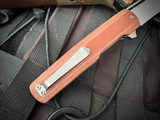 Jason Clark Custom Model 49 Flipper Natural Canvas Micarta Scales w/ Magancut Satin Plain Edge Blade (3.4")