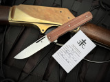 Jason Clark Custom Model 49 Flipper Natural Canvas Micarta Scales w/ Magancut Satin Plain Edge Blade (3.4")