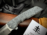 Jason Clark Custom Model 57 Folder Silver/Metallic GripTech Scales w/ CPM S60V Stonewashed Plain Edge Blade