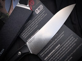 Microtech 6" Utility Culinary Knife Black G10 Scales w/ M390MK Stonewashed Blade (6") 3400-10BK